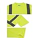 SHORFUNE High Visibility T-Shirt with Short Sleeve, Reflective Strips, Yellow, ANSI/ISEA Standards, L