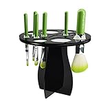 Hismith Tower Tree for Makeup Brushes and Nail Art Brushes,Acrylic Collapsible Air Drying Makeup Brushes Organizer(R-14, Black)