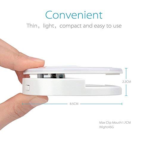 Selfie la luz del Anillo, Luz LED para cámaras con Clip de Enganche, 36 Luces LED Recargables, Luces con Brillo Ajustable en 3 Niveles para Cámara Fotografías Videos Luz Nocturna para iPhone, Samsung, Otros Teléfonos Inteligentes, Tabletas,