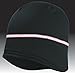 TrailHeads Women's Power Ponytail Hat - Reflective Winter Running Beanie - black/silver/neon pink