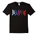 Mens Tshirt - Jiu-Jitsu text - Ambigram style - BJJ belt colors Medium Black