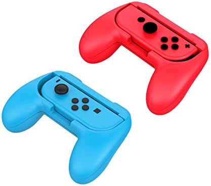 WOLSEN 2 Pack,Joy-Con Grips, Wear-resistant Skins Joy-con Handle for Nintendo Switch (Blue and Red)