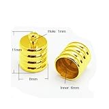 Pack Of 20 x Golden Plated Brass 8mm Kumihimo Ribbed End Caps - (HA03240) - Charming Beads