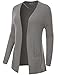 BIADANI Women's Soft Long Sleeve Open Front Cardigan Sweater with Pockets Heather Grey Large