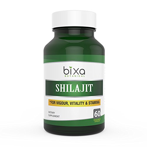 Shilajit Capsules with fulvic acid (Asphaltum extract Powder) 60 veg capsules (450mg) Best Rejuvenate Agent | Herbal supplement to Increase Vigour, Vitality, Stamina & Strength