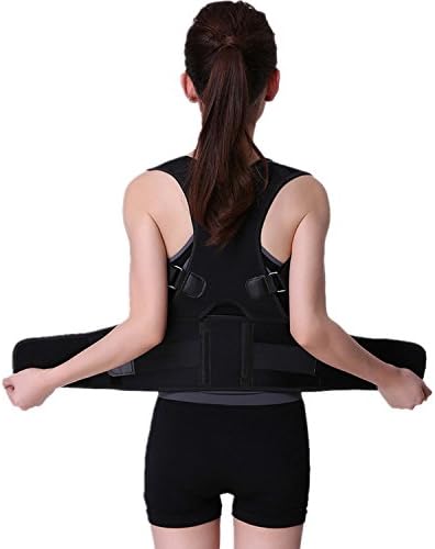 Kang Shengyuan Upper and Lower Back Pain Therapy Strap Shouler and Humpback Back Posture Corrector Belt for Men Women Size XXL Black