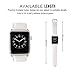 Valkit Compatible Apple Watch Bands 42mm 44mm Genuine Leather Strap Smart Watch Band Bracelet Replacement Wristband with Stainless Steel Adapter Clasp Replacement for Apple iWatch 4 3 2 1, 42MM -White