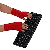 kingfansion Splendid New Fashion Womens Fingerless Warm Gloves Arm Warmer (Red)