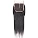 Lanyi 18 inch Brazilian Straight Lace Closure Middle Part Virgin Human Hair Natural Black 1b Handmade 130% Deisity Closure 4x4 Lace