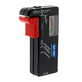 Black Universal Battery Tester for AA/AAA/C/D/9V/Button Cell Batteries