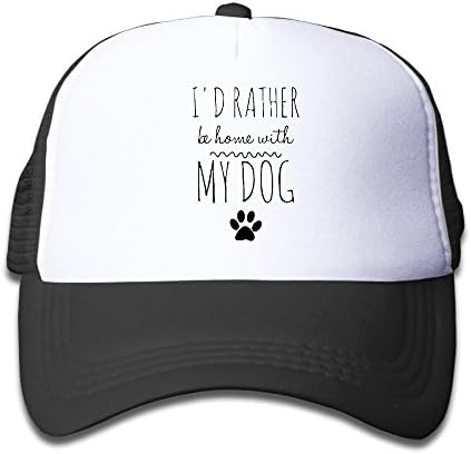 I'd Rather Be Home With My Dog Adjustable Baseball Hats Summer Cap For Kids One Size Fits Most