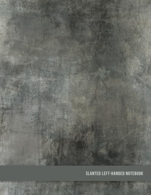 Slanted Left-Handed Notebook, Green-Gray Texture: 8.5 x 11 Composition Journal for the Left Hander with Angled Lines, 110 Pages