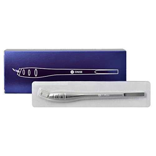 CHUSE M66 16 Curved 5pcs Disposable Microblading Pen With Sterile Microblades (Silver)
