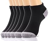 Hi-luck Men's Cotton Comfort Ankle Black Crew Socks(6 Pairs,Socks Size:9-11)