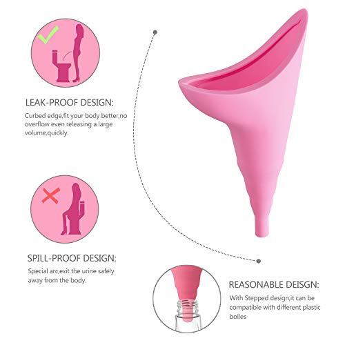 Female Urination Device,Silicone Funnel Urine Cups Pee Funnel Portable Urinal for Women Standing Up to Pee Funnel,Perfect for Travel, Outdoor Activities Including Camping, Hiking and Festivals - Thumbnail 2