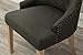 Roundhill Furniture C169CC Button Tufted Solid Wood Wingback Hostess Chairs with Nail Heads, Set of 2, Charcoal