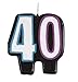 Multicolor Birthday Cheer Number 40 Candle - Eye-catching & Unique Design (1 Count), Perfect Milestone Party Addition