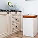 Function Home Trash Can Cabinet, 13 Gallon Kitchen Garbage Can, Wooden Recycling Trash Bin, Dog Proof Trash Can, Trash Cabinet with Lid for Home Kitchen Bathroom, White