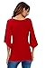 Annflat Women's V Neck Cold Shoulder Trumpet Sleeve Wrap Top T-shirts Medium Burgundy