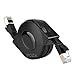 FOSA CAT 7 Ethernet Cable, Retractable CAT7 RJ45 600MHz Patch LAN Network Cable Flat Ethernet Cord