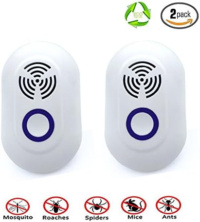 NIUJINMALI Pest Control Ultrasonic Repeller for Indoor Home - Electronic Plug In Wall Repellent - Rodent, Insect Bait - Bug Spider, Mosquito, Cockroach, Ants, Fly, Mice and Mouse Chemical-Free (2)