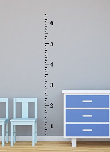 Vintage Ruler Oversized Plain Growth Chart Decal Vinyl 6 Foot Wall Stickers