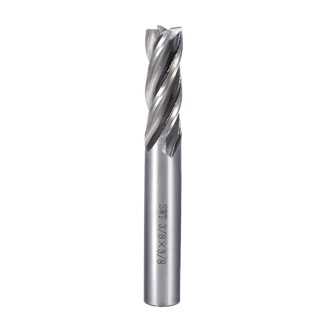 Sourcingmap 3/8" Cutting HSSAL Spiral Drill Bit Straight End Mill Cutter 4 Flute with 3/8" Shank