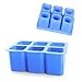 Ice Shot Glass Mold, 2 Pack 6-cups Square Blue Ice Cube Tray, Jelly Tray, Cake Cup Mold, Food Grade Silicone Ice Shot Mould for Christmas Party -Blue