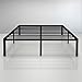 SLEEPLACE 14 Inch Heavy Duty Round Edge Steel Slat Bed Frame/Non-Slip/Under-Bed Storage/No Box Spring Needed/No Squeaking/Bedroom Basic/Modern, Black