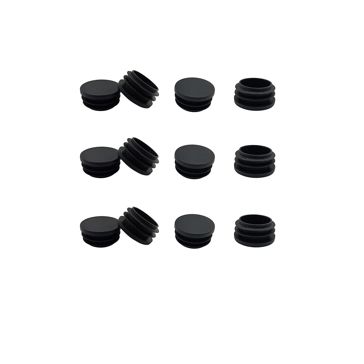 Photo 1 of ZYYC 12 Pcs 1 Inch Round Plastic Plug Round Tubing Black Plastic Plug?Pipe Tubing End Cap for Round Tube Furniture Finishing Plug