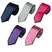 Dan Smith Deep Pink,Dark Blue,Blue Violet,Pink,Dark Slate Gray Men Skinny Neck Tie Style Skinny Tie Multi-Color DAN2013 Plain Feel Silk