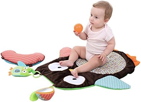 Godr Baby Tummy Time Activity Mat, Plush Critters Prop &amp; Play Peek Crawling Playing Rug Cushion Pillow Pad Gift 27.17"