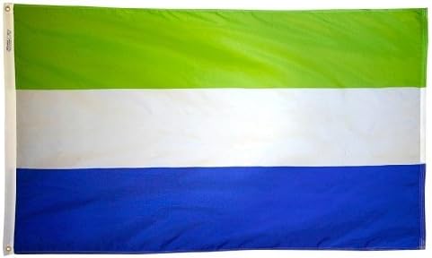 Annin Flagmakers Model 197319 Sierra Leone Flag Nylon SolarGuard NYL-Glo, 2x3 ft, 100% Made in USA to Official United Nations Design Specifications