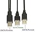SaiTech IT USB 2.0 Type A Male to Dual USB A Male Y Splitter Cable Cord Black
