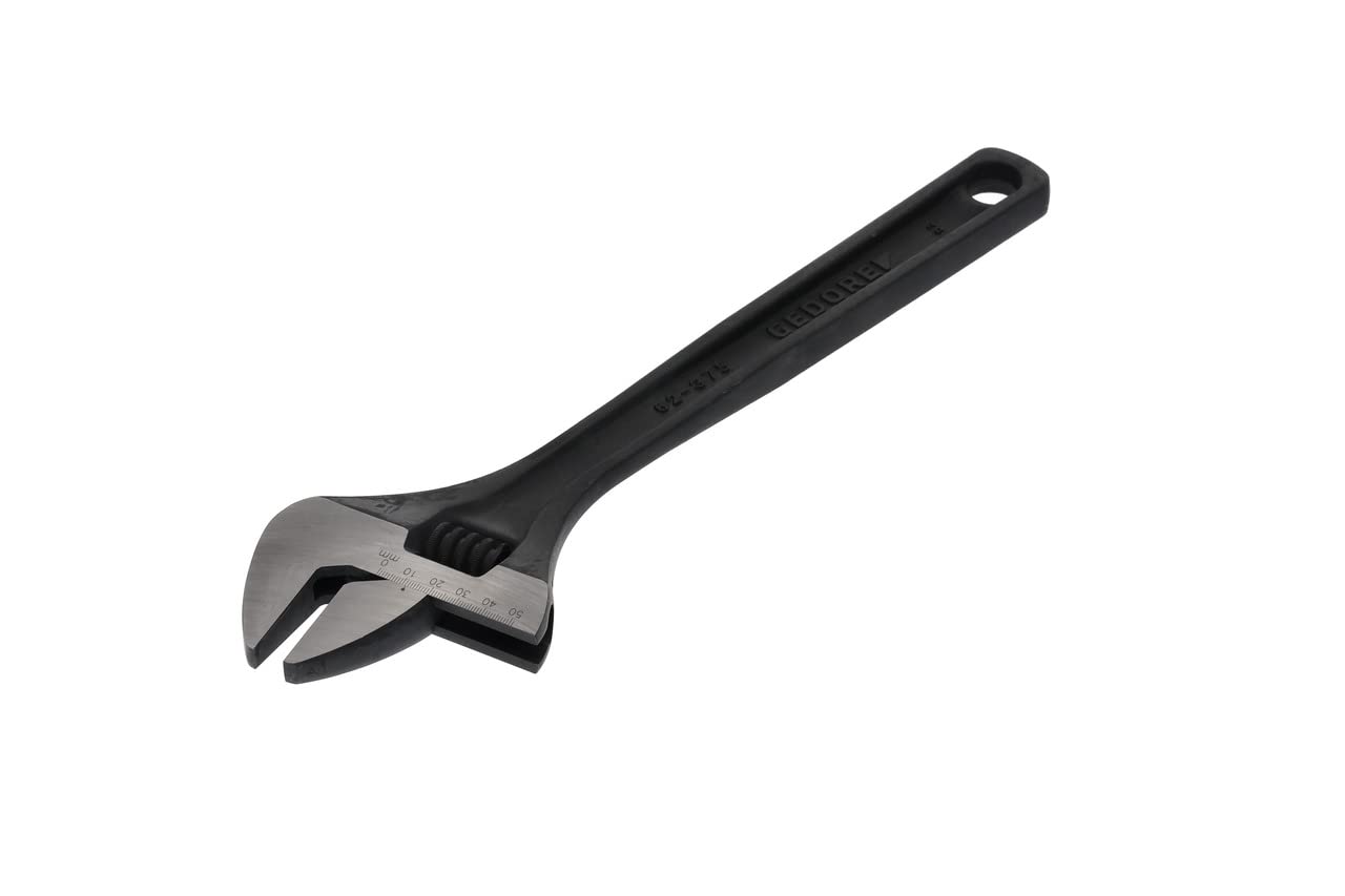 GEDORE Single Open-Ended Adjustable Spanner, AF 43 mm (1 11/16"), Swedish Pattern, Phosphated, Industrial Version, 62 P 15