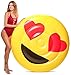 Floatie Kings: Heart Eyes Emoji Pool Float - Giant Premium Inflatable Raft