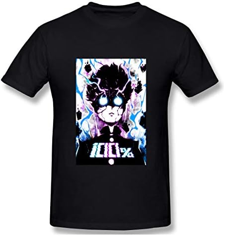 Jamessmo Graphic Short Sleeve Mob Psycho 100 Mens Ironic Black T-Shirts