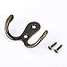 eBoot 15 Pieces Double Prong Robe Hook Retro Cloth Hanger with 30 Pieces Screws (Bronze)