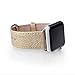 Thankscase Band for Apple Watch 40mm 38mm, Leather Replacement Wristband Metal Clasp for Apple Watch 40mm SE/Series 4/5/6 and Apple Watch 38mm Series 3/2/1 (Gold)