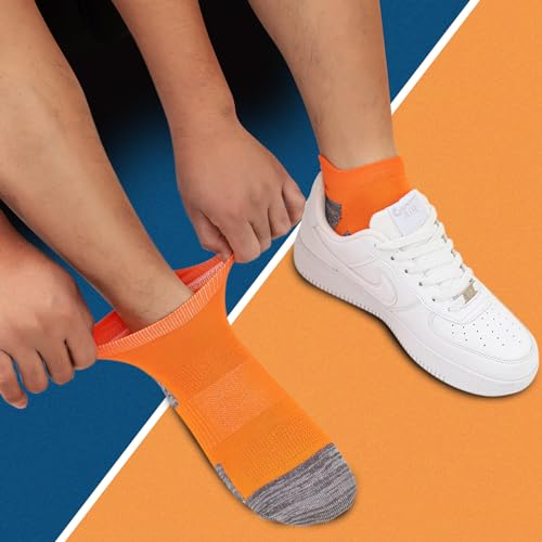 SockWaddles Trainer Socks for Men, 6 Pairs Cushioned Cotton Ankle Socks with Arch Support for Running, Walking, Hiking, Cycling, Breathable Anti-Blister