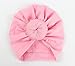 Girls Baby Cotton Cloth Turban Kont Toddler Tabbit Ear Hat Kids Set Head Cap (14.2-22 inches, T2-5 Pack Pink&Grey&Purple&Yellow&Blue)
