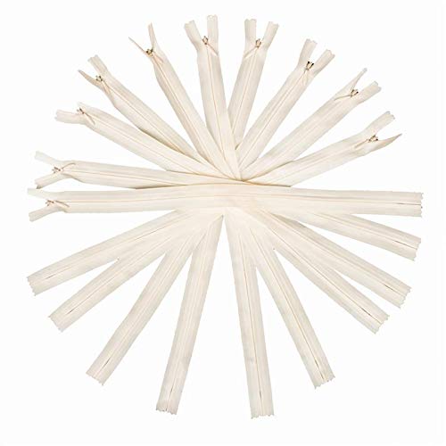 50pcs Long Nylon Invisible Zippers for DIY Sewing Back Dress Cushion Tailoring Accessories Tailor Tool (Beige, 15inch) - Thumbnail 6