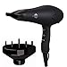 JINRI 1875W Lightweight DC Motor Low Noise Hair Dryer Negative Ionic With Cold Shot Button 2 Speeds 3 Heat Settings With Concentrator and Diffuser ,ETL Certified,Black