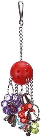 Bird Acrylic Chew Toy Bite Ball Cage Swing Hanging Play For Macaw African Greys Parakeet Cockatoo Cockatiel Conure Lovebirds Canaries (small red ball)