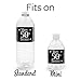 Black and Silver 50th Birthday Party Water Bottle Labels | Shiny Foil | 24 Count