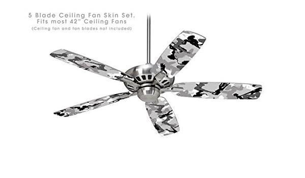 Sexy Girl Silhouette Camo Gray Ceiling Fan Skin Kit Fits Most 42