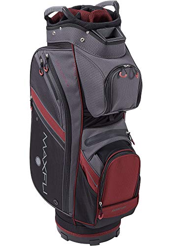Maxfli 2019 Honors Plus Golf Cart Bag Lightweight 14-Way Top 3 Dividers w/Insulated Pocket (Gray/Burgundy)