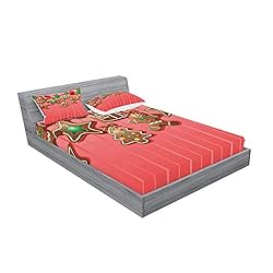 Ambesonne Gingerbread Man Fitted Sheet & Pillow