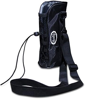 SmartSip Water Bottle Holder by Bottle Holder with Adjustable Straps, Drawstring & Hand Grip (Black, 22cm)