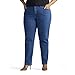 Lee Women's Plus-Size Relaxed Fit Side Elastic Tapered Leg Jean, Pepperstone Stretch, 18W Medium